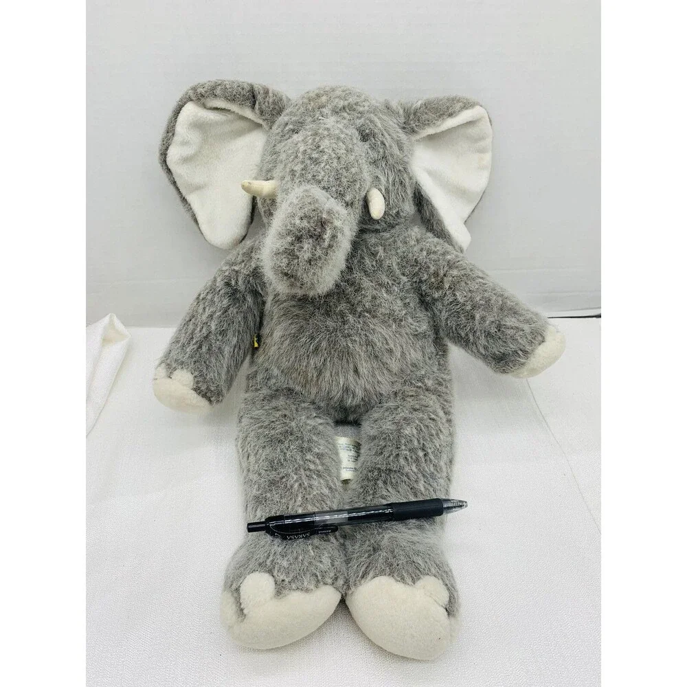 BUILD A BEAR VINTAGE 1997 PLUSH GREY ELEPHANT W/ TUSKS 17